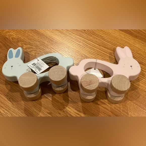 New MudPie Wood Bunny toy bundle - Picture 5 of 7